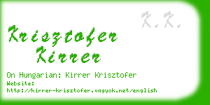 krisztofer kirrer business card